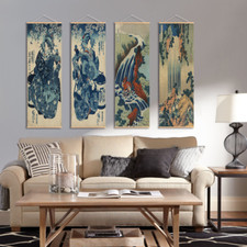 New Japanese Samurai Wall Art Picture Hanging Scroll Painting Home Decor #