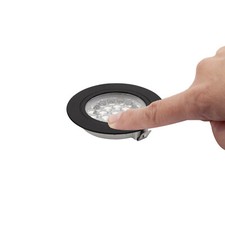 BLACK LED 12V RECESSED TOUCH & DIMMABLE BY TOUCH DOWNLIGHTS CAMPERVAN