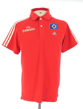 Hamburg SV Adidas Polo Shirt Mens Away Kit Red Boys Sport Football Top Size M