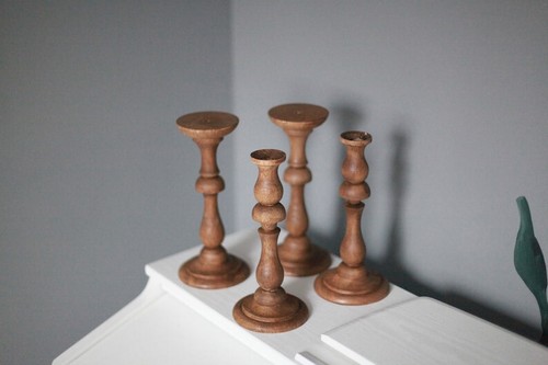 Wooden set candlesticks - wooden,