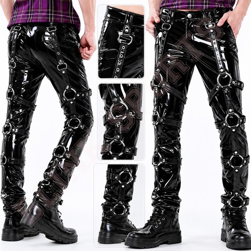Mens black pvc gothic - black,