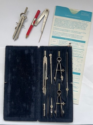 Vintage compass drawing - compass, set