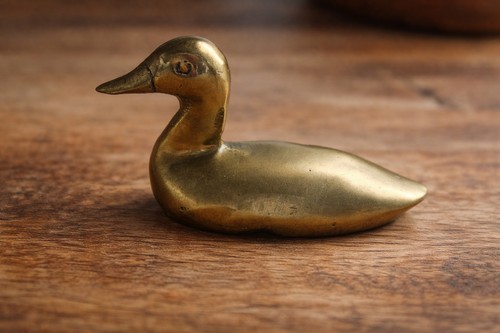 Vintage brass duck ornament - vintage, /