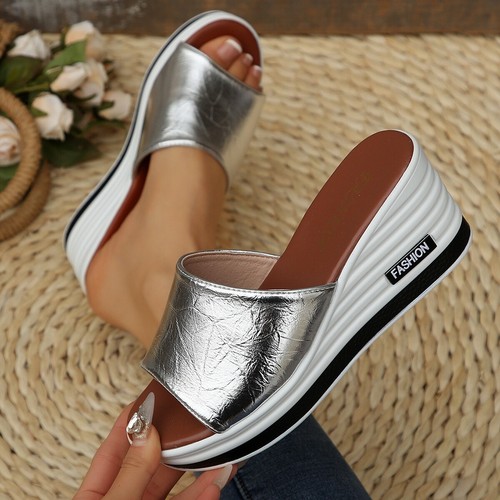 Womens slip wedge heel - on,