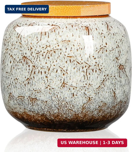 Vintage ceramic tea canister - tea,