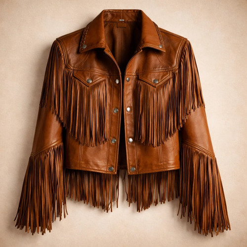 Fringe jacket genuine leather - jacket,,