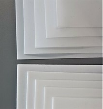 PTFE Teflon Plastic White Sheet 0.5mm & 1mm  Various Square Sizes 50mm to 400mm