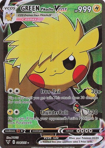 Green pikachu pokemon card - pokemon,
