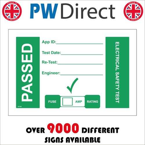 Sign passed electrical safety - sign,
