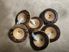 VINTAGE 6 Faux Bone Buttons Mid Century Collection