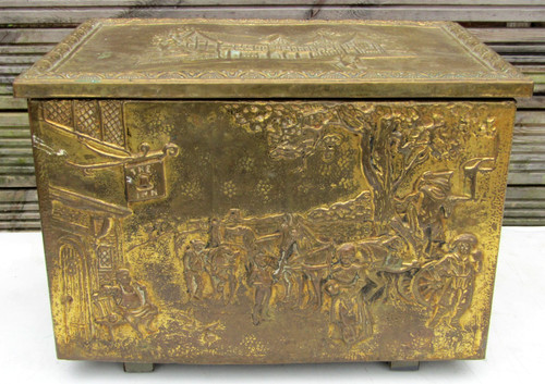 Vintage embossed brass - embossed,