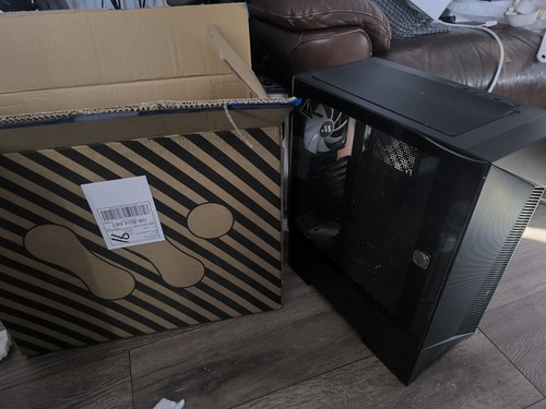 Black atx case tempered - black, case.