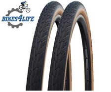 2 x Schwalbe Road Cruiser  27 x 1 1/4 Cycle Tyre  Tan/Amber Wall