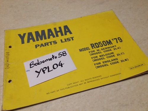 Yamaha parts list rd50m - list, 79