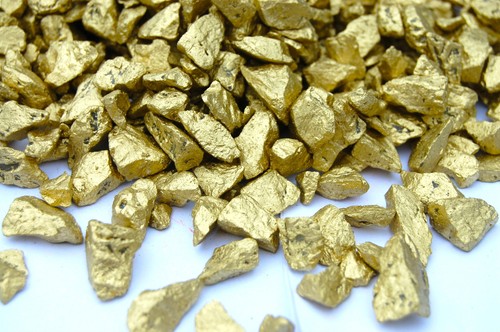 Gold quartz glass pebbles - quartz,