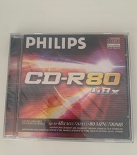1 x Philips CD-R80 Recordable Up to 48x Multispeed 80 Minutes 700MB Brand New 
