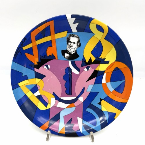 Ugo nespolo porcelain plate - ugo,