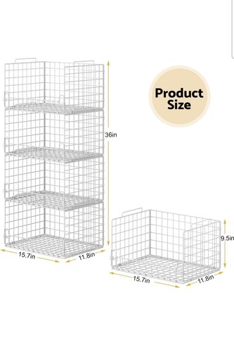 Tier stackable closet - 4-tier,