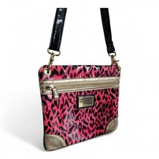 Lipsy Patent Animal Print Cross Body Bag Shoulder Bag Pink Gold Black