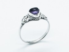 Silver Ring Heart Amethyst