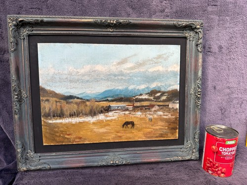Antique framed oil painting - framed,