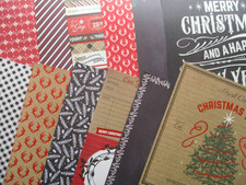 12 x Christmas scrapbook paper 12x12" North Pole News - some glittered