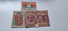 4 antique British Matchbox Label Panels 
