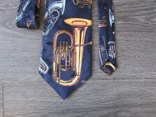 Horns Brass Music Musical Instruments 1997 Tie by Bar on Hand Made Italy Design
