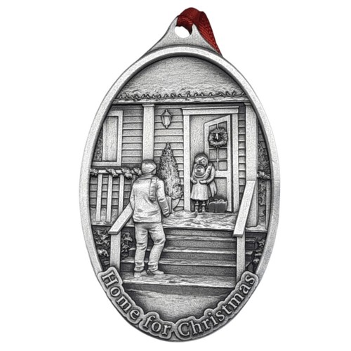 Pewter christmas tree ornament - christmas,