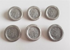 6 Metal buttons Art Nouveau