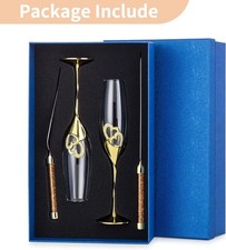 crystal champagne flutes set