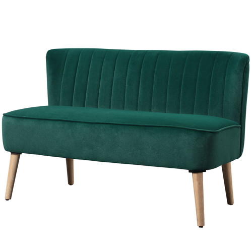 Green velvet seater - velvet,
