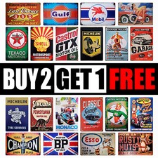 PETROL Gas Oil Metal plaque Vintage retro classic car garage man cave Tin sign