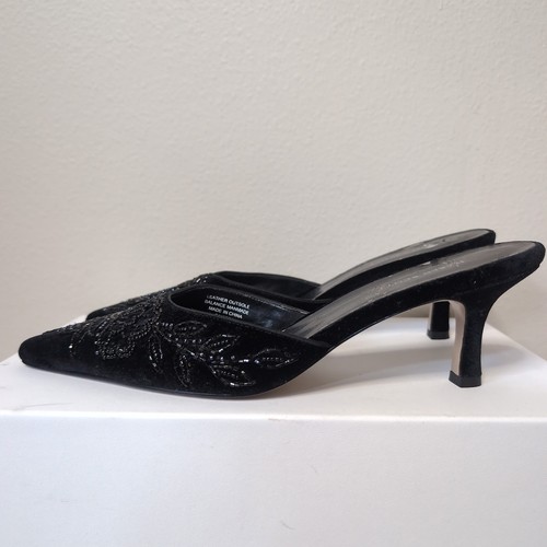 Beaded pointed toe kitten - beaded,