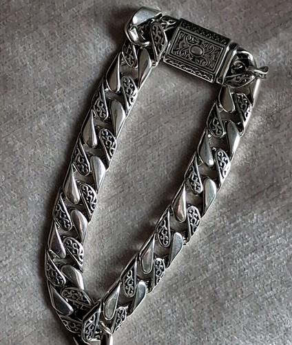 Chunky gents silver bracelet - gents,