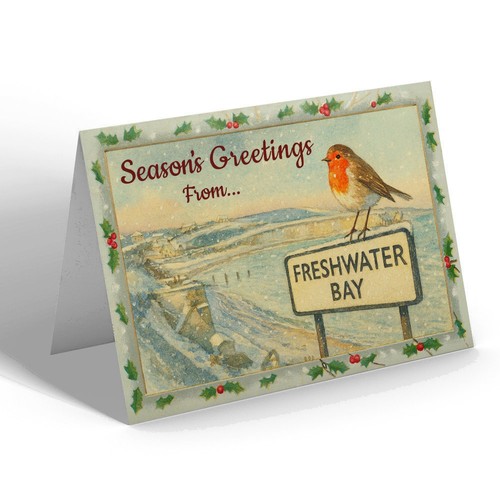 Xmas notelet freshwater - xmas, bay