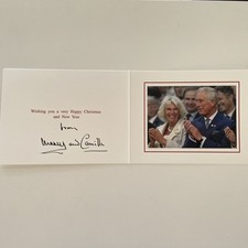 Royalty King Charles lll Queen Camilla signed Christmas card 2014 ( Hand signed)