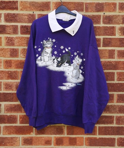 Vtg 90s purple - , sweater