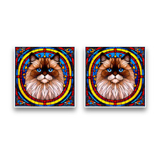 2x Small Himalayan Cat Stained