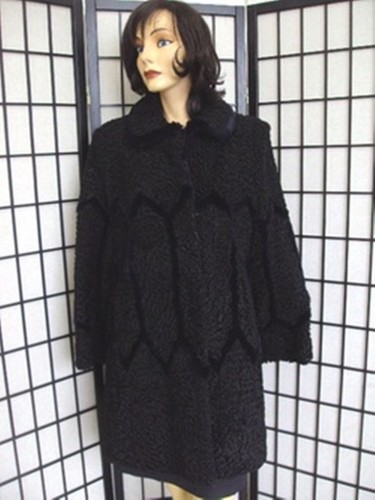 Mint black astrakhan lamb - mint, fur