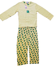 Women's Yellow Frog 2 Piece Sleep Lounge Wear Set PJ Pajama LARGE NEW W TAGS