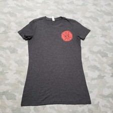 Jack Daniels Top Womens Medium Gray Made In USA Short Sleeve