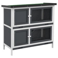Pawhut rabbit hutch double - pawhut, hutch,