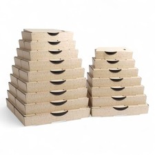 Plain Kraft Brown Pizza Boxes | High Quality Takeaway Postal 9-20 Inch