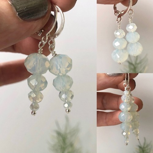 Opal bead dangle - opal, earrings