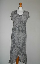 Berkertex - Black & Cream Summer Dress & Jacket Set - Size 16