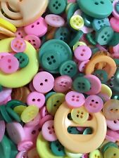 50g x Random Mixed Pastel Buttons Sewing Craft Upcycling Clothes Restore Eco #1