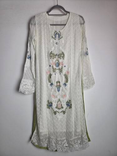 White chiffon kurta size - white,