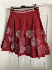 TAYBERRY  Size M Full A-Line skirt, Petticoat 100% Cotton Dark Red & White 