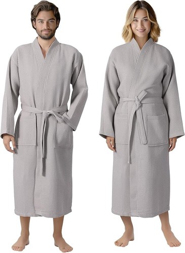 Waffle cotton dressing gown - cotton,